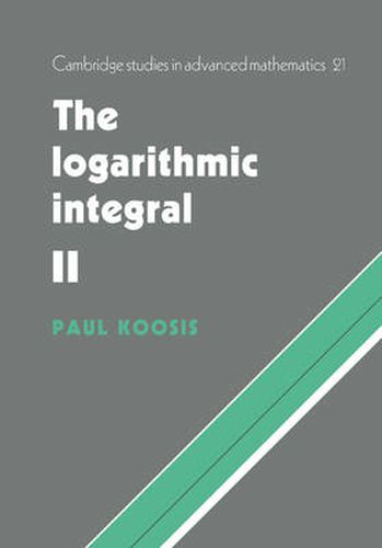 Cover image for The Logarithmic Integral: Volume 2