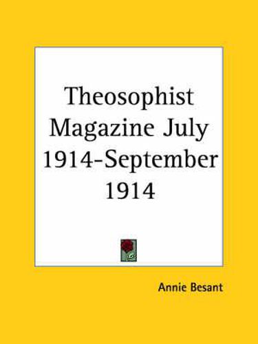 Cover image for Theosophist Magazine (July 1914-September 1914)
