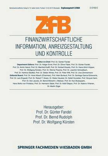 Cover image for Finanzwirtschaftliche Information, Anreizgestaltung und Kontrolle