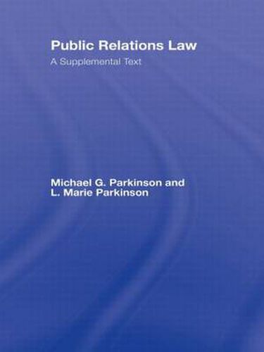 Cover image for Public Relations Law: A Supplemental Text