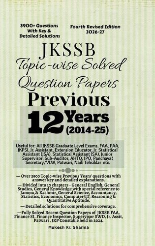 Cover image for JKSSB Topic-wise Solved Question Papers