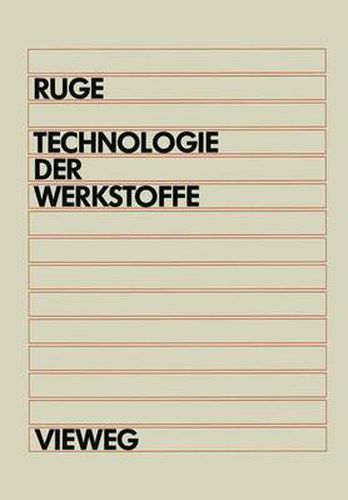 Cover image for Technologie der Werkstoffe