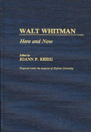 Cover image for Walt Whitman: Here and Now