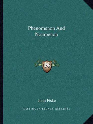 Cover image for Phenomenon and Noumenon