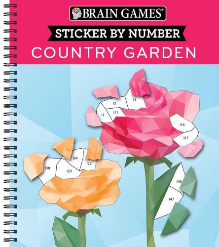 Cover image for Brain Games - Sticker by Number: Country Garden