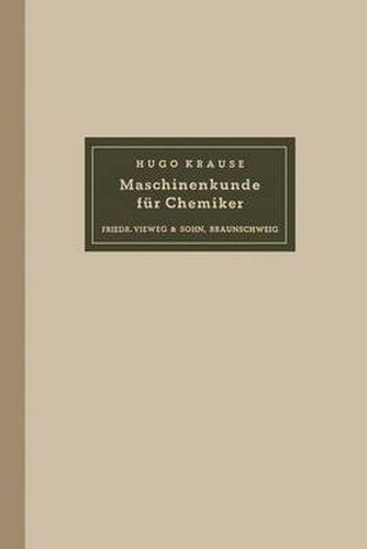 Cover image for Maschinenkunde Fur Chemiker