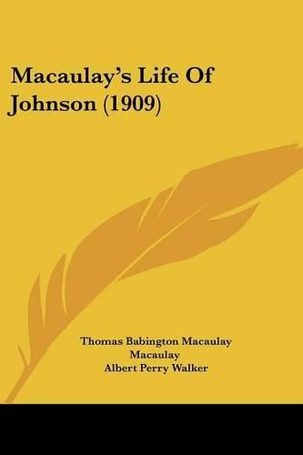 Cover image for Macaulay's Life of Johnson (1909)