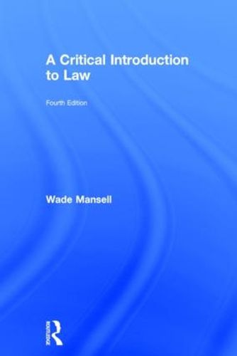 Cover image for A Critical Introduction to Law