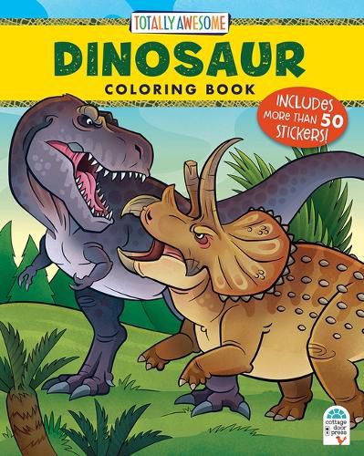 Cover image for Totally Awesome Dinosaur Coloring Book with Stickers