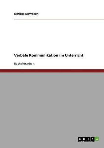 Cover image for Verbale Kommunikation im Unterricht