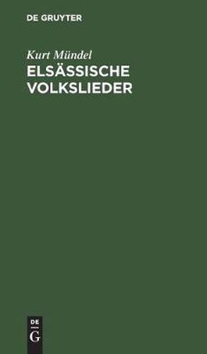 Cover image for Elsassische Volkslieder