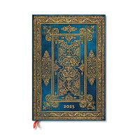 Cover image for Blue Luxe (Luxe Design) Grande 12-month Vertical Hardback Dayplanner 2025 (Elastic Band Closure)