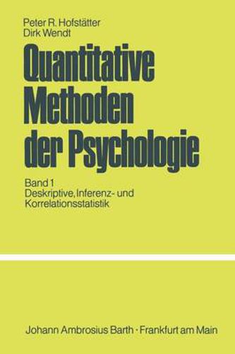 Cover image for Quantitative Methoden Der Psychologie: Eine Einfuhrung Band 1 Deskriptive, Inferenz- Und Korrelationsstatistik