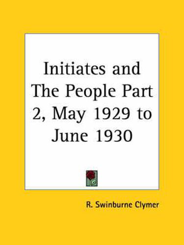 Cover image for Initiates and the People Vol. 2 (May 1929-June 1930)