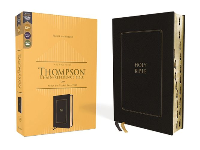 Cover image for KJV, Thompson Chain-Reference Bible, Leathersoft, Black, Red Letter, Thumb Indexed, Comfort Print