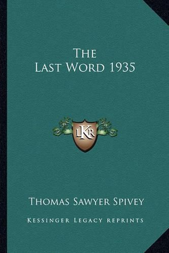 Cover image for The Last Word 1935