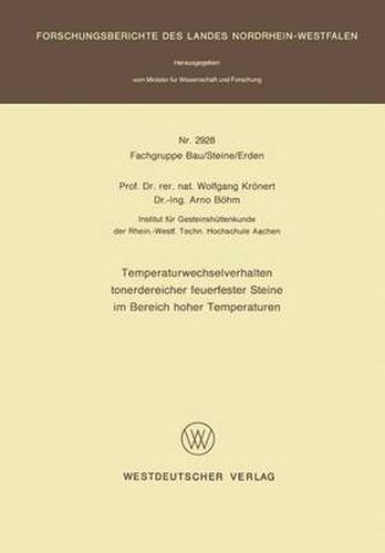 Cover image for Temperaturwechselverhalten Tonerdereicher Feuerfester Steine Im Bereich Hoher Temperaturen