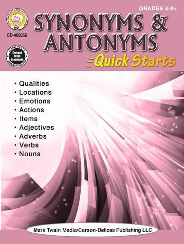 Cover image for Synonyms & Antonyms Quick Starts Workbook, Grades 4 - 12