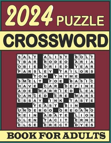 2024 Crossword Puzzle Book For Adults