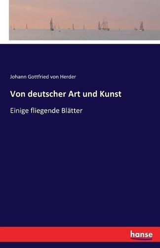 Von deutscher Art und Kunst: Einige fliegende Blatter