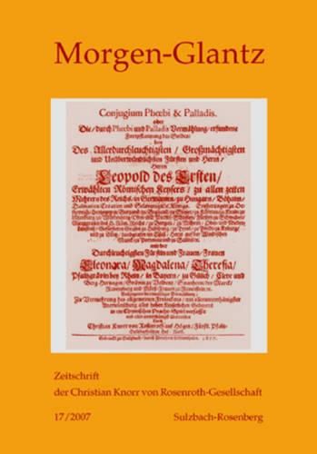 Cover image for Morgen-Glantz 17/2007: Zeitschrift Der Christian Knorr Von Rosenroth-Gesellschaft