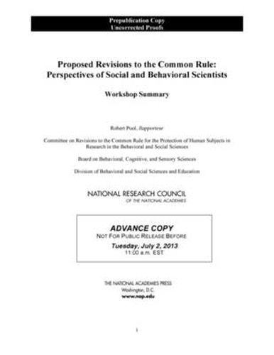 Proposed Revisions to the Common Rule: Perspectives of Social and Behavioral Scientists: Workshop Summary