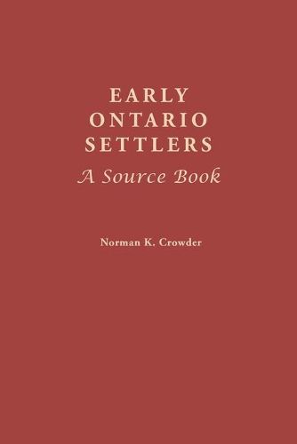 Cover image for Early Ontario Settlers : A Source Book