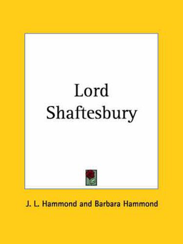 Cover image for Lord Shaftesbury (1923)