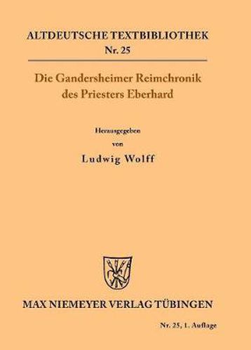 Cover image for Die Gandersheimer Reimchronik