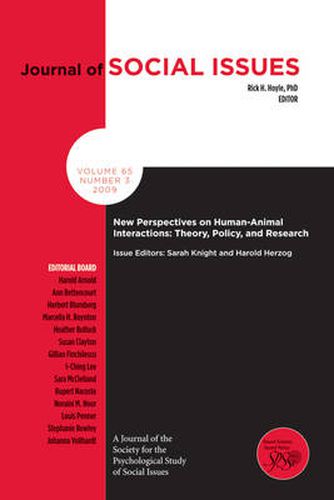 New Perspectives on Human-animal Interactions: Theory, Policy and Research