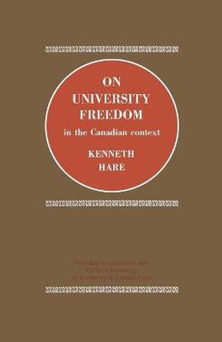 Cover image for On University Freedom in the Canadian Context