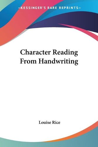 Cover image for Character Reading from Handwriting