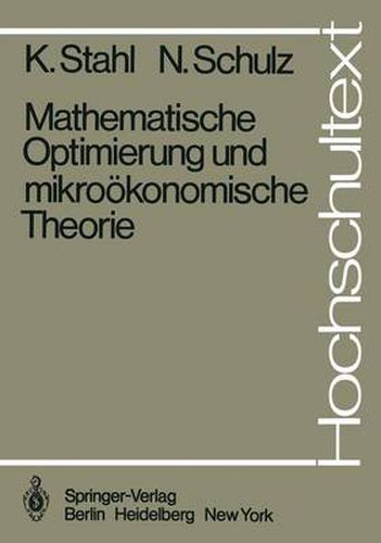 Cover image for Mathematische Optimierung und mikrooekonomische Theorie