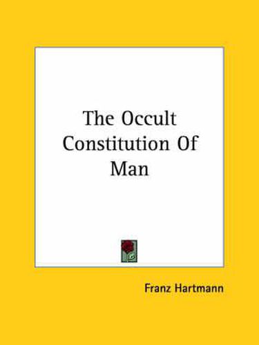 Cover image for The Occult Constitution of Man