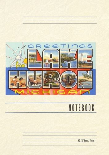 Cover image for Vintage Lined Notebook Greetings from Lake Huron