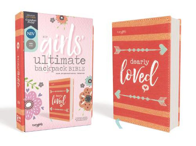 Cover image for NIV, Girls' Ultimate Backpack Bible, Faithgirlz Edition, Compact, Flexcover, Coral, Red Letter, Comfort Print