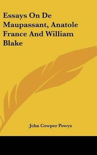 Cover image for Essays on de Maupassant, Anatole France and William Blake