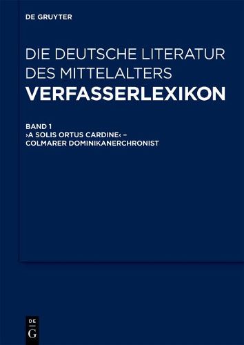 Verfasserlexikon - Die Deutsche Literatur Des Mittelalters: [studienausgabe]