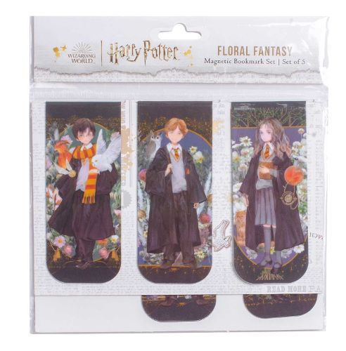 Harry Potter: Floral Fantasy Magnetic Bookmark Set (Set Of 5)