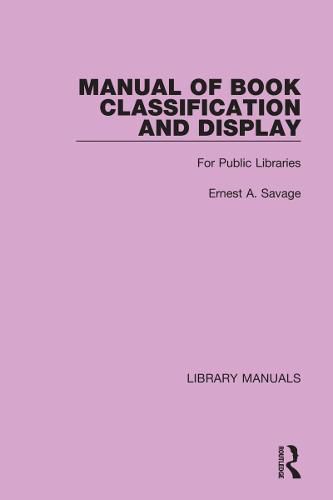 Cover image for Manual of Book Classification and Display