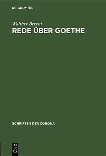 Rede UEber Goethe