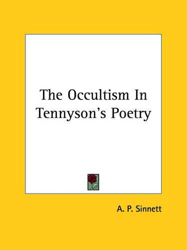 Cover image for The Occultism in Tennyson's Poetry