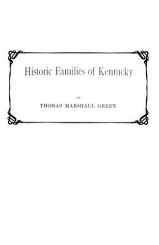 Cover image for Historic Families of Kentucky