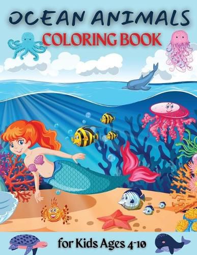 Cover image for Ocean Coloring Book: Cute Ocean Animals