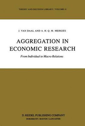 Cover image for Aggregation in Economic Research: From Individual to Macro Relations