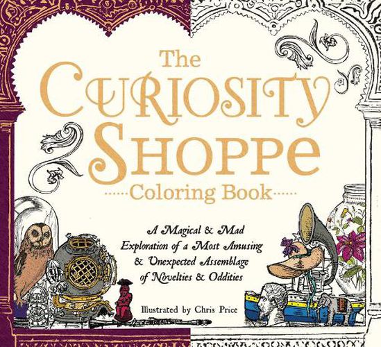 Cover image for The Curiosity Shoppe Coloring Book: A Magical and Mad Exploration of a Most Amusing and Unexpected Assemblage of Novelties and Oddities