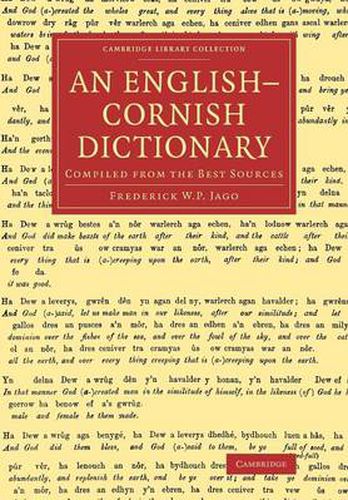 Cover image for An English-Cornish Dictionary: Compiled from the Best Sources