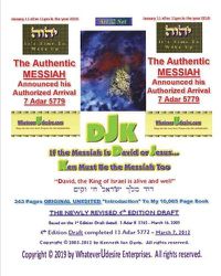 Cover image for If The Messiah Is David Or Jesus - Ken Must Be The Messiah Too! The Introduction To DjK - Volume Edition Part 1 of 2