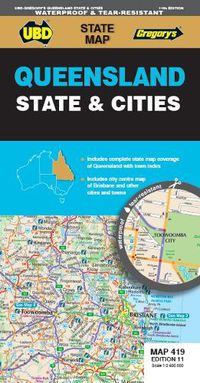 Cover image for Queensland State & Cities Map 419 11th ed (waterproof)