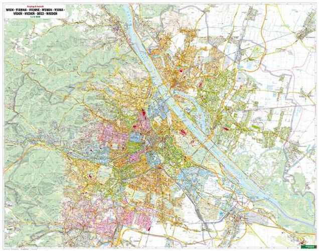 Vienna, wall plan 1:15,000, magnetic marker board, freytag & berndt